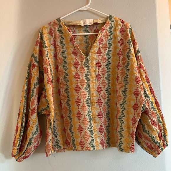 Colorful Patterned Women's Top - Picture 3 of 3